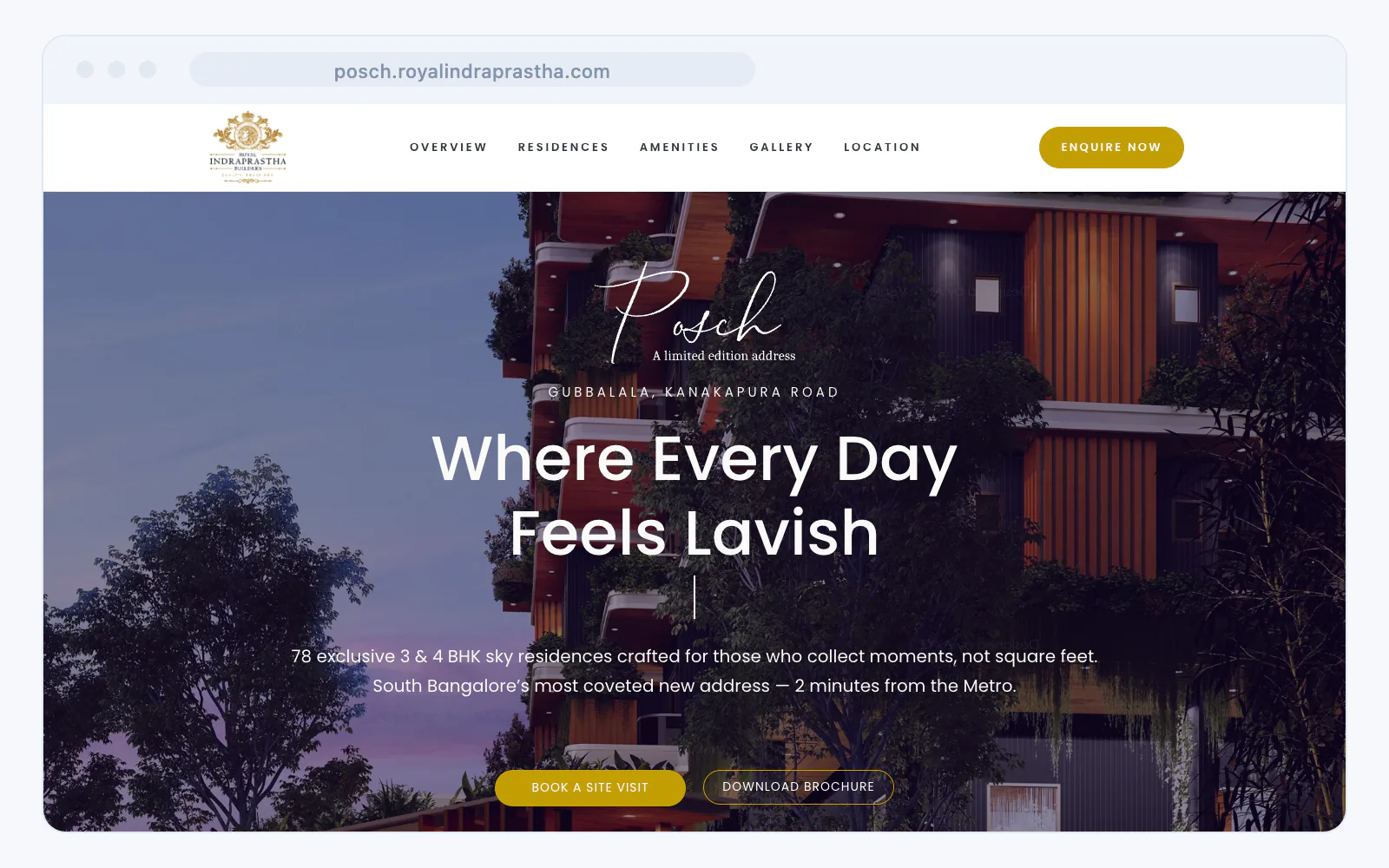 Real-estate project site — Property microsite, Bangalore