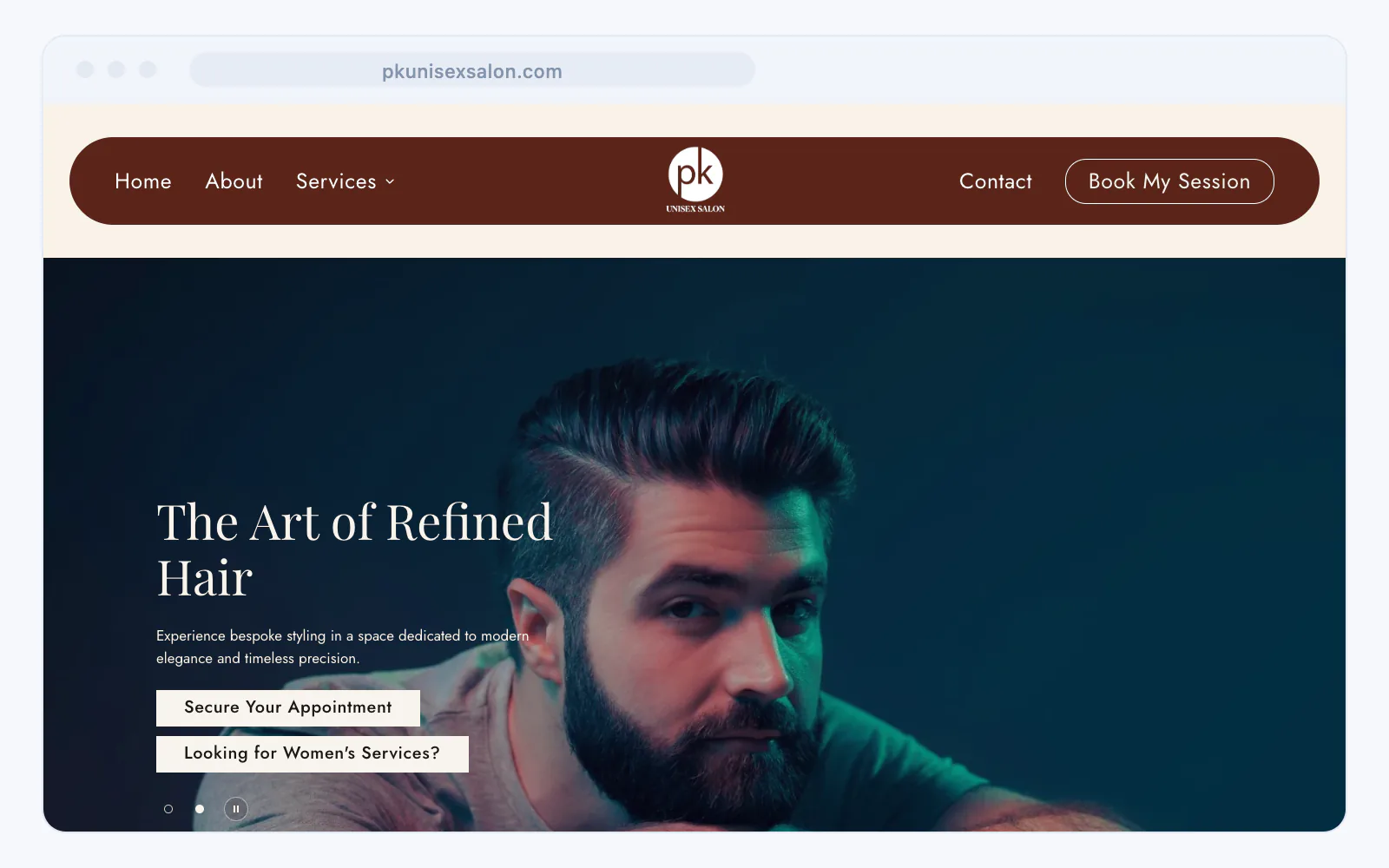 Salon & spa booking site — Salon & wellness, Bengaluru
